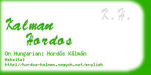 kalman hordos business card
