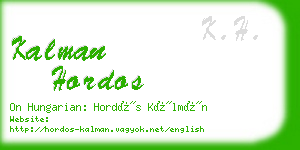 kalman hordos business card